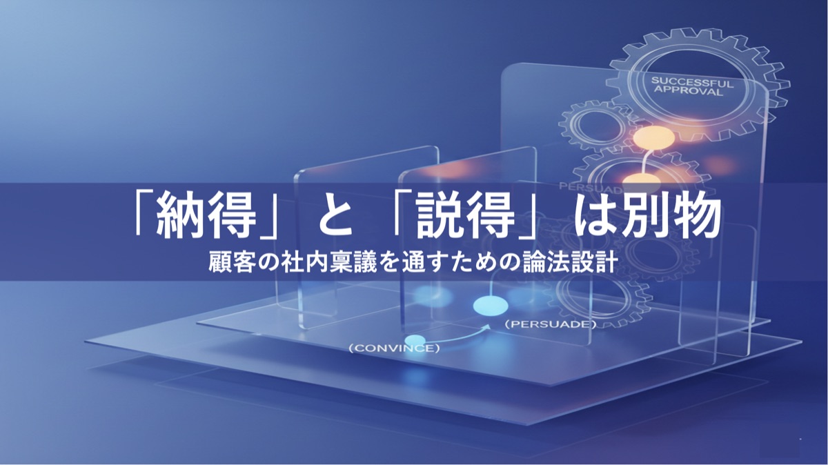 顧客の社内稟議を通すための論法設計の記事